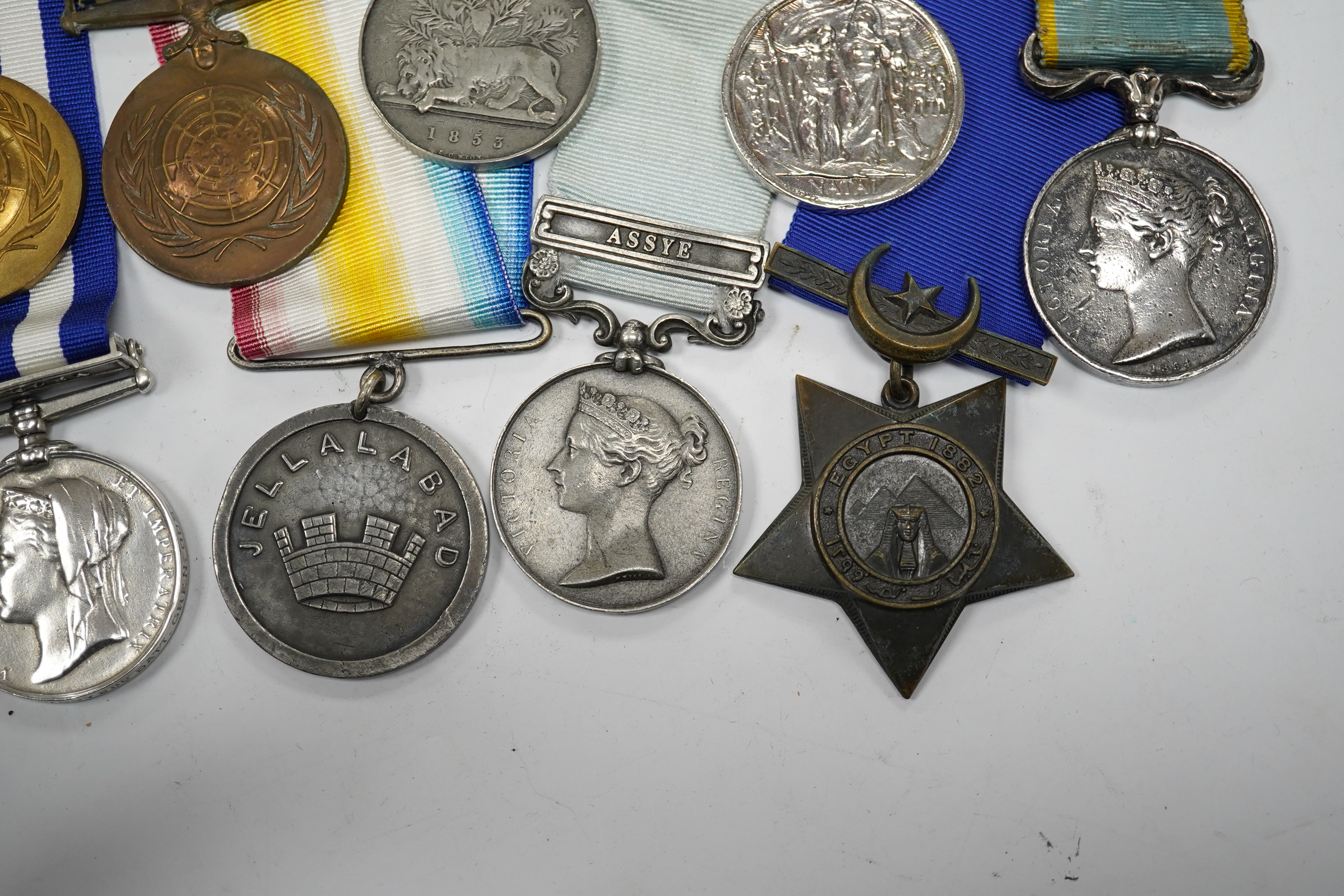 Eleven military medals, most are replica examples, etc. including